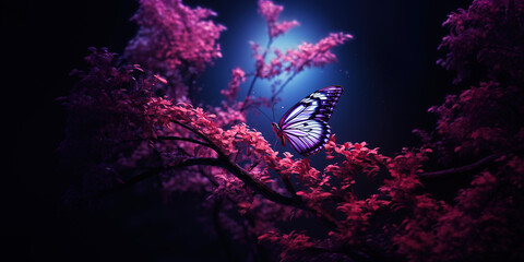butterfly and flowers