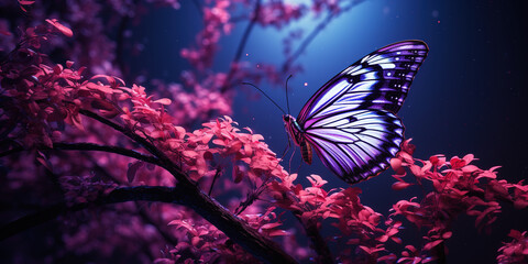 butterfly and flowers