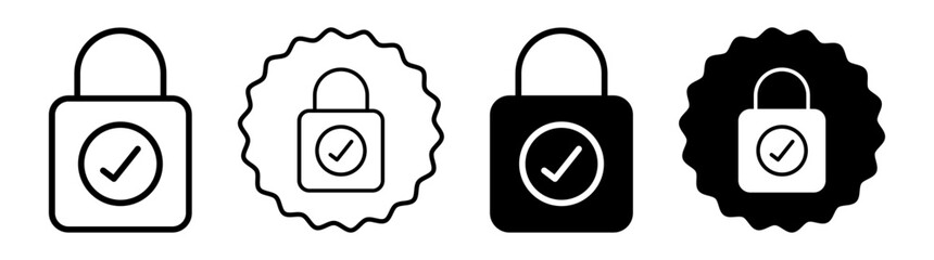 Compliance set in black and white color. Compliance simple flat icon vector