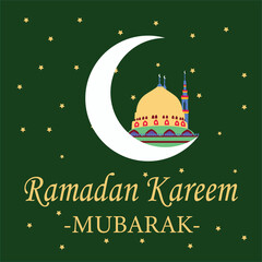 illustration of ramadan kareem mubarak vector design on a white background