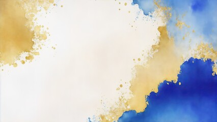 Obraz premium Modern gold and blue textured watercolor art background