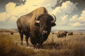 Early American buffalo picture