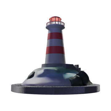 3d lighthouse mercusuar