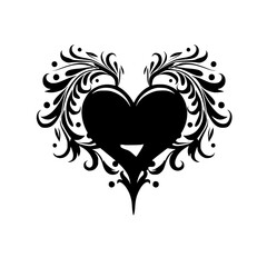 heart, love, valentine, vector, floral, ornament, illustration, decoration, shape, design, flower, wedding, symbol, pattern, card, art, pink, swirl, holiday, curl, day, element, tattoo, romance,