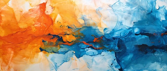 Abstract orange and blue transition background - obrazy, fototapety, plakaty