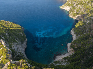 Wild cliffs of the western Zakynthos. Viewpoint of Cliffs of Kambi in Zakinthos Greece Island....