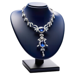 Exquisite Sapphire and Diamond Necklace, Luxury Jewelry Presentation