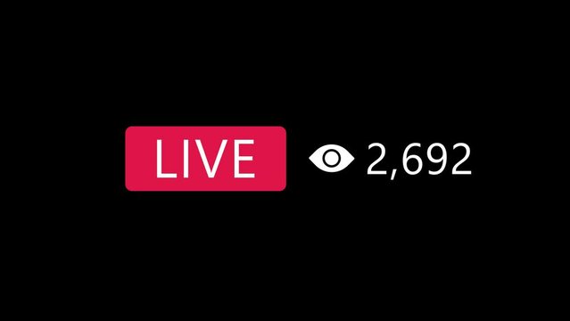 social media live stream viewer counter. number growing. online marketing background video. community grow animation