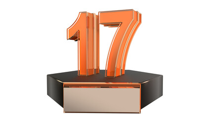 Orange   3d number 17
