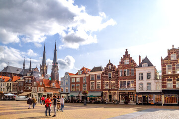 Altstadt, Delft, Niederlande  - obrazy, fototapety, plakaty