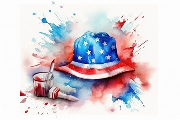Independence day watercolor mockup