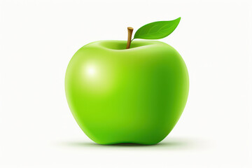 Juicy Greens: A Refreshing Apple, Bursting with Ripe, Organic Sweetness and Nature's Freshness, on a Vivid Summer Background