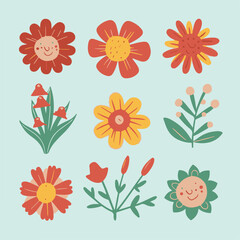 Flora Frolic: Playful Flowers Dancing with Branches