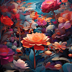 view of beautiful flowers.ai generated