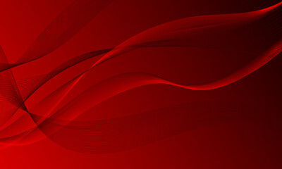 red lines wave curves with smooth gradient abstract background