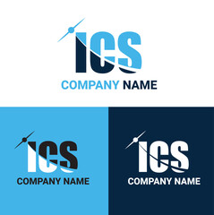 letter ICS logo. ICS Financial logo design vector illustration for creative company, business, industry and Travel or plane logo