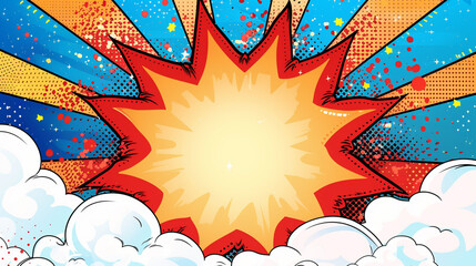 
pop art comics style boom frame, superhero party