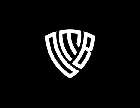 OMB creative letter shield logo design vector icon illustration