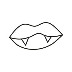 Doodle lips with fangs.