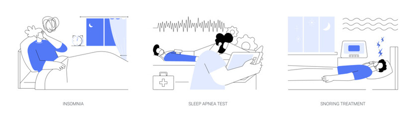 Sleep medicine abstract concept vector illustrations.
