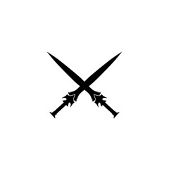 Crossed Swords Vector on White Background
