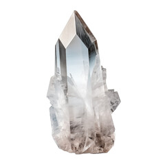Quartz Crystal isolated on transparent and white background. Ideal for use in advertising. Generative ai