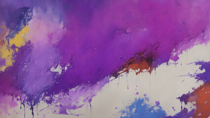Violet and multicolored abstract rough art painting texture brushstroke background