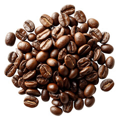 Coffee Beans Pile Isolated on Transparent or White Background, PNG
