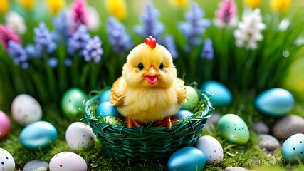 Easter eggs and chickens, Generative AI