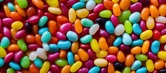 Fototapeta na wymiar A Variety of Colorful Jelly Beans Background