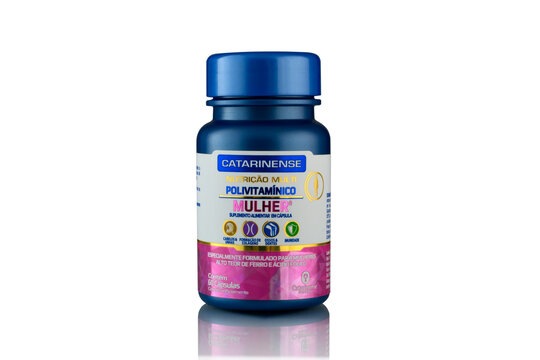 S&Atilde;O PAULO-BRAZIL, FEBRUARY 04, 2024
 CATARINENCE POLYVITAMIN WOMEN NUTRITION MULTI 60 TABLETS , WHITE BACKGROUND