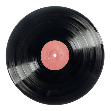Classic Vinyl Record Music Theme Isolated on Transparent or White Background, PNG