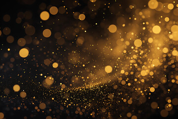 a golden sparkles background with a black background 