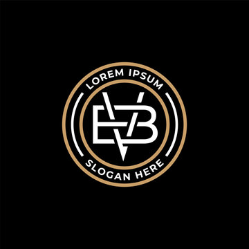 VB B V BV logo logotype icon elegant luxury design , badge logo with monogram line linear outline icon suitable for business brand
