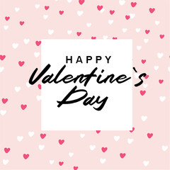 Valentine's Day holiday square template. Social media post or greeting card with hearts.