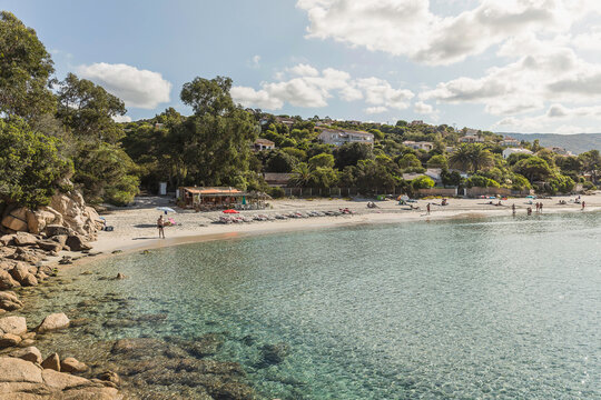 Mediterranean urban landscapes in summer. Corsica, France