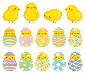 ヒヨコとイースターエッグセット