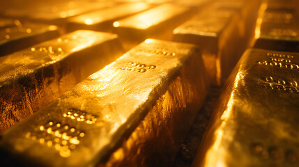 Luxurious Gold Bars: Precious Metal Investment Concept