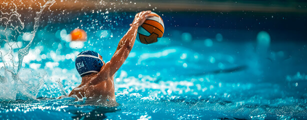 Dynamic Action in Water Polo Match