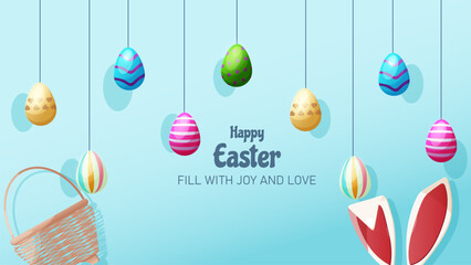 Naklejka premium Happy easter day fill with joy and love background