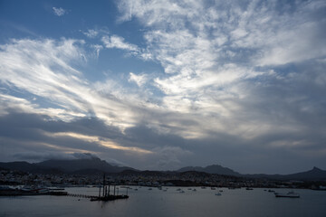 Kap Verde - Mindelo , Porto Grande in den Morgenstunden