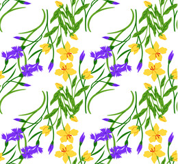 Flower pattern vector illustration. The patterned wallpaper depicted variety blooming flowers The flower pattern metaphor compared growth to blossoming flower The flowery design added touch elegance