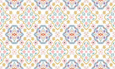 Talavera Azulejos pattern Portugal, Turkish ornaments, Moroccan mosaic, Spanish porcelain, ceramic tableware, folk prints, Spanish pottery, ethnic backgrounds, wallpaper. Seamless Mediterranean patter