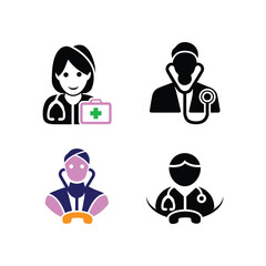  medical service logos vector set colorful medical icon symbol for element design with several variations