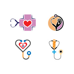  medical service logos vector set colorful medical icon symbol for element design with several variations