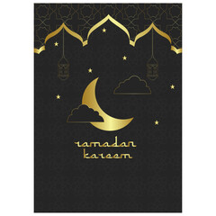 Ramadan Kareem Islamic Greeting Card Template Design Poster Media Banner