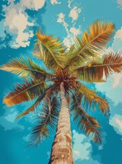 palm tree on the sky
