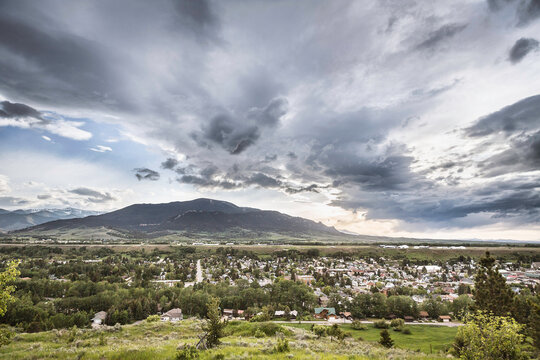 Landscape image of western arid landscape. Bridger, Montana 