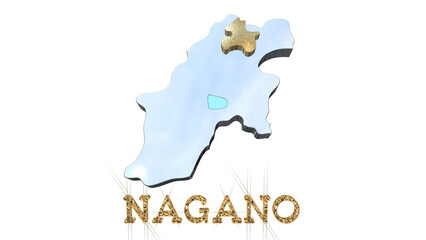 [アルファチャンネル]長野の地形を強調する長野県の3D透視投影図形