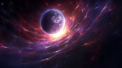 Obraz premium Space galaxy background, 3D illustration of nebulae in the universe